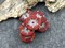 *12* 12mm Light Grey Washed Red Opaline Hawaiian Flower Beads
